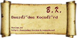 Beszédes Kocsárd névjegykártya